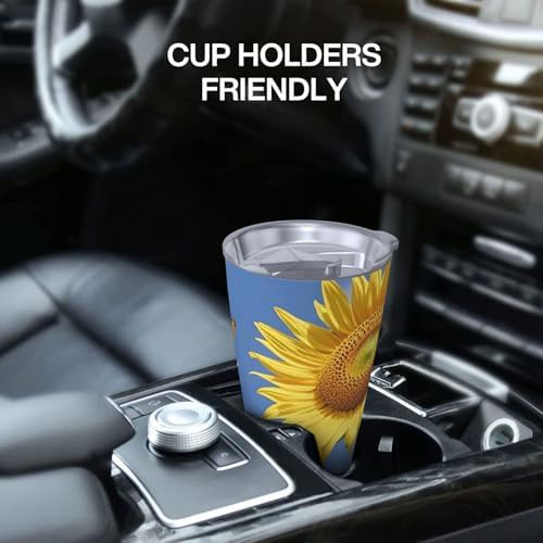 Cute sunflower and butterfly stainless steel vacuum tumbler — photo 5