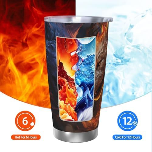 Head on fire stainless steel vacuum coffee tumbler — photo 3