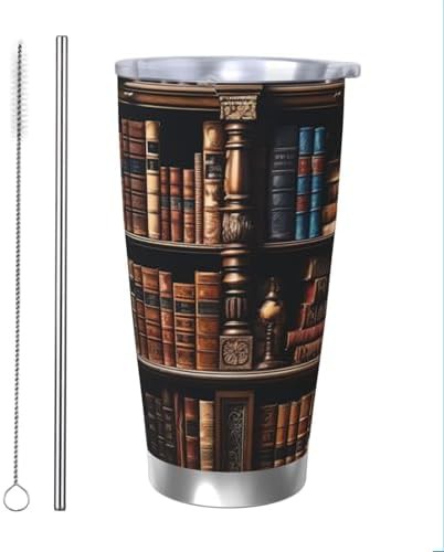 Books on the Bookshelf stainless steel tumbler