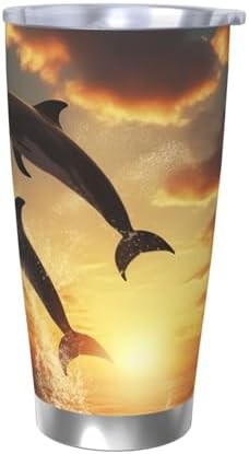 Dolphin Jumping Silhouette stainless steel tumbler