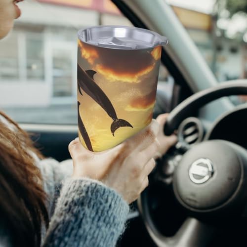 Dolphin Jumping Silhouette stainless steel tumbler — photo 4