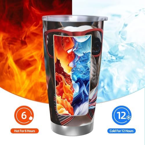 French Bulldog Wearing Sunglasses stainless tumbler — photo 4
