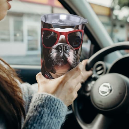 French Bulldog Wearing Sunglasses stainless tumbler — photo 5