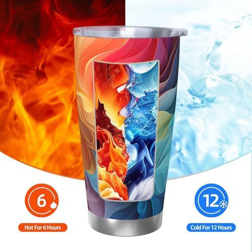 Colorful textures stainless steel vacuum coffee tumbler — photo 3