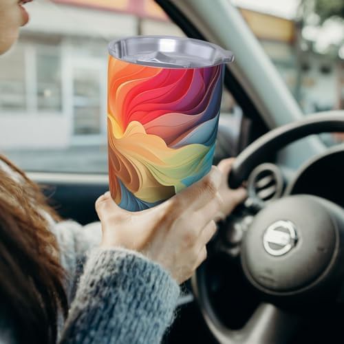 Colorful textures stainless steel vacuum coffee tumbler — photo 4