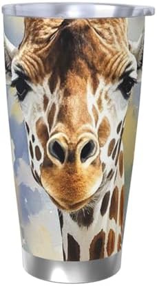 Stylish Animal Watercolor Giraffe stainless tumbler