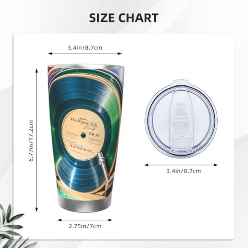 Vinyl Records Print 20 oz Coffee Tumbler — photo 2