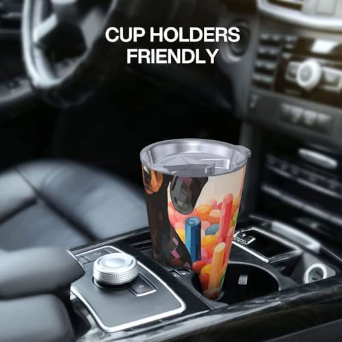 Dachshund puzzle stainless steel vacuum coffee tumbler — photo 5