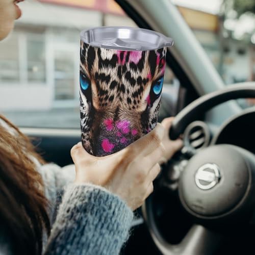 Blue eyed leopard stainless steel vacuum coffee tumbler — photo 4