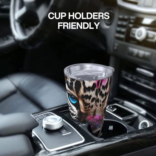 Blue eyed leopard stainless steel vacuum coffee tumbler — photo 5