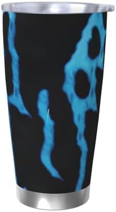 Blue and pink leopard print stainless steel tumbler
