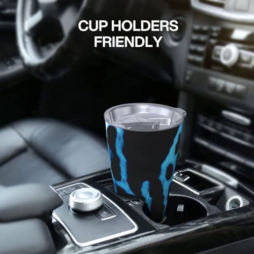 Blue and pink leopard print stainless steel tumbler — photo 5
