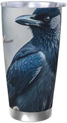 Black Crow Birds stainless steel vacuum tumbler