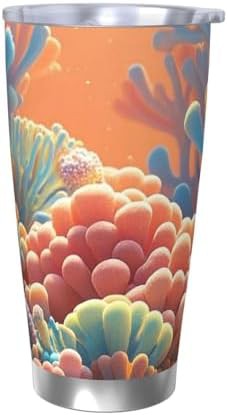 Coral stainless steel vacuum tumbler