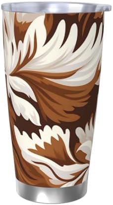 Brown and White Pattern stainless steel tumbler