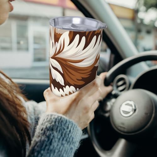 Brown and White Pattern stainless steel tumbler — photo 4
