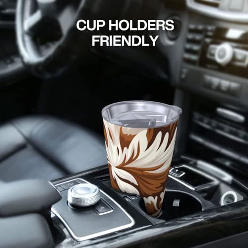 Brown and White Pattern stainless steel tumbler — photo 5