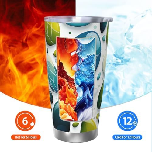 Cartoon green pebbles stainless steel vacuum tumbler — photo 3