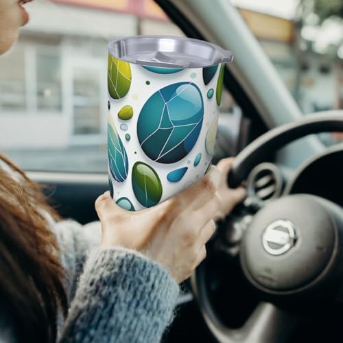 Cartoon green pebbles stainless steel vacuum tumbler — photo 4