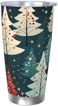Red Christmas Tree stainless steel vacuum tumbler