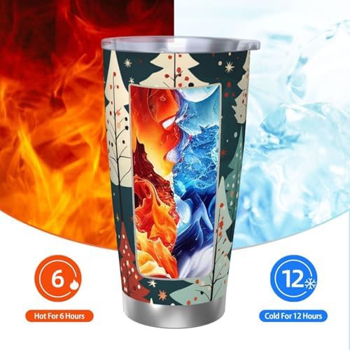 Red Christmas Tree stainless steel vacuum tumbler — photo 3
