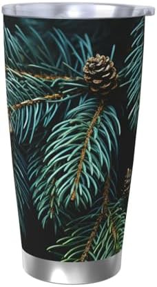 Pine branches stainless steel vacuum tumbler
