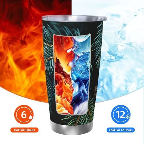 Pine branches stainless steel vacuum tumbler — photo 3