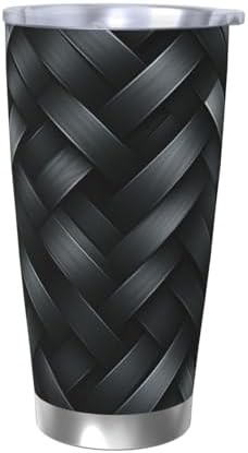 Crosshatch stainless steel vacuum tumbler