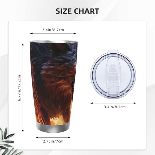 Burning Fire Wolf stainless steel vacuum tumbler — photo 2