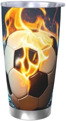 Burning Soccer Ball stainless steel vacuum tumbler