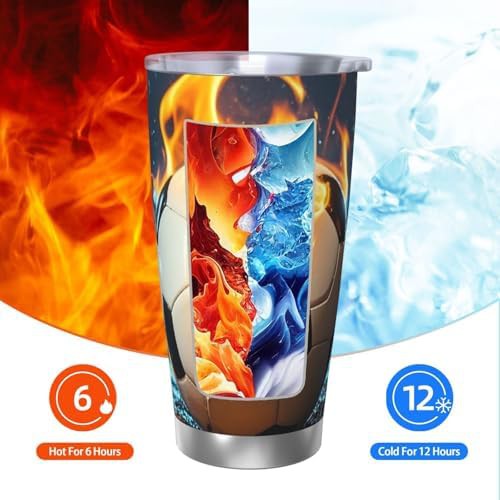 Burning Soccer Ball stainless steel vacuum tumbler — photo 3
