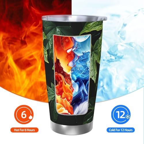 Green Leaves Pattern stainless steel vacuum tumbler — photo 4