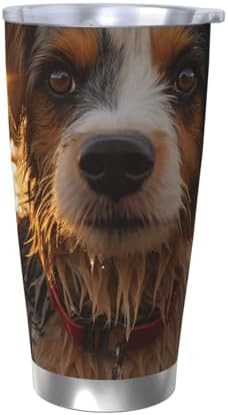 Dogs and beach stainless steel vacuum coffee tumbler