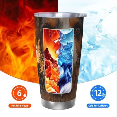 Dogs and beach stainless steel vacuum coffee tumbler — photo 3