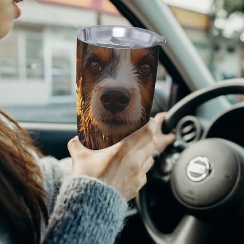 Dogs and beach stainless steel vacuum coffee tumbler — photo 4