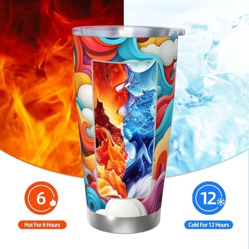 Bold cartoon lines stainless steel vacuum tumbler — photo 3