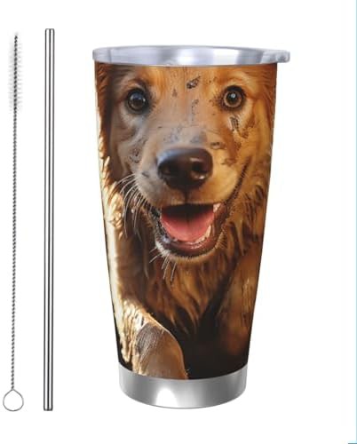 Golden Retriever Paw Prints stainless tumbler