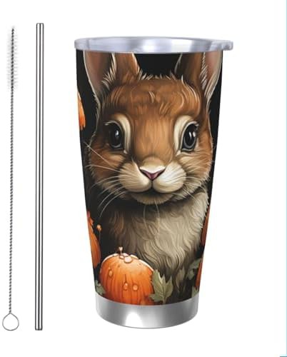 Rabbit with Mushrooms stainless steel tumbler