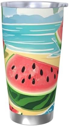 Summer watermelon stainless steel vacuum coffee tumbler