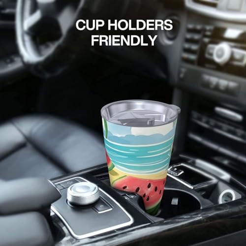 Summer watermelon stainless steel vacuum coffee tumbler — photo 4