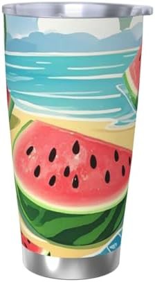 Summer watermelon stainless steel vacuum coffee tumbler — photo 5
