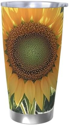 Sun flower stainless steel vacuum tumbler