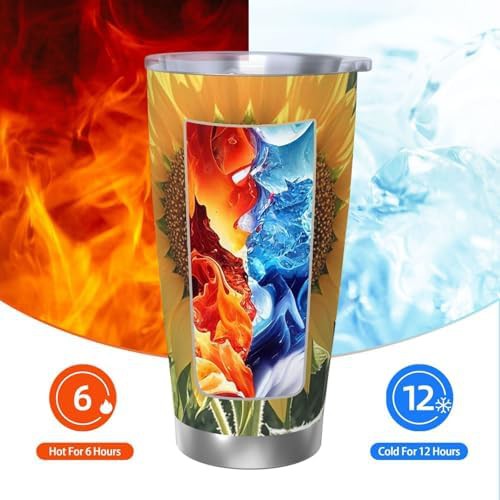 Sun flower stainless steel vacuum tumbler — photo 3