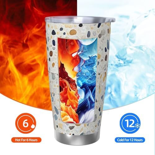 White terrazzo stainless steel vacuum tumbler — photo 3