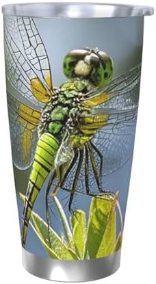 Jewel dragonfly stainless steel vacuum tumbler