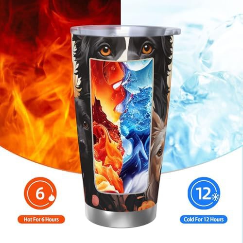 Dog in Flowers stainless steel vacuum tumbler — photo 4