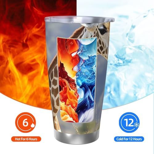 Giraffe pattern stainless steel vacuum coffee tumbler — photo 3