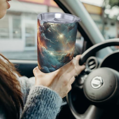 Nebula image stainless steel vacuum coffee tumbler — photo 4