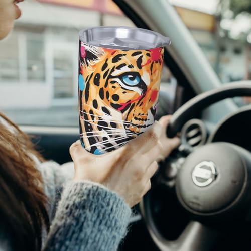 Leopard head stainless steel vacuum tumbler — photo 4