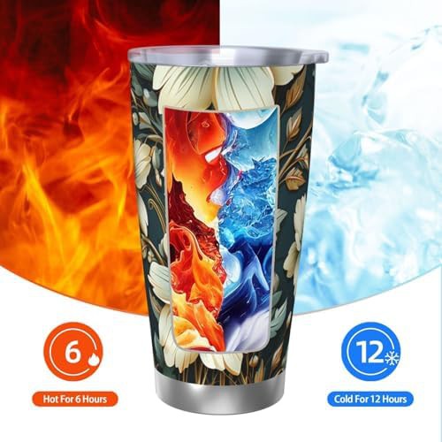 Green vine plant stainless steel vacuum tumbler — photo 3